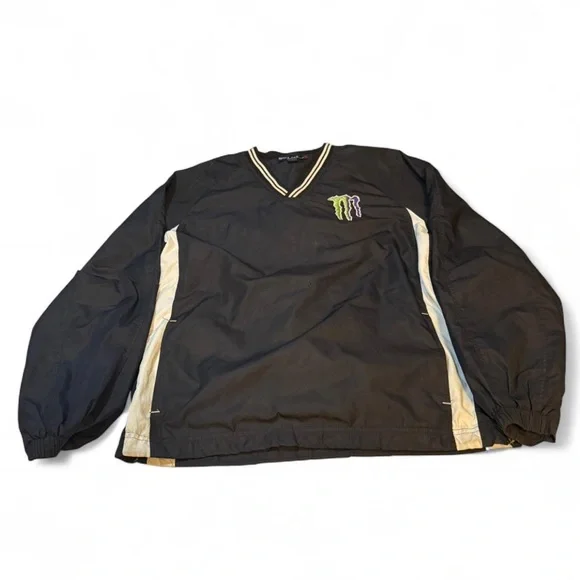 Black and Cream Monster Pullover windbreaker Jacket - Picture 1 of 6